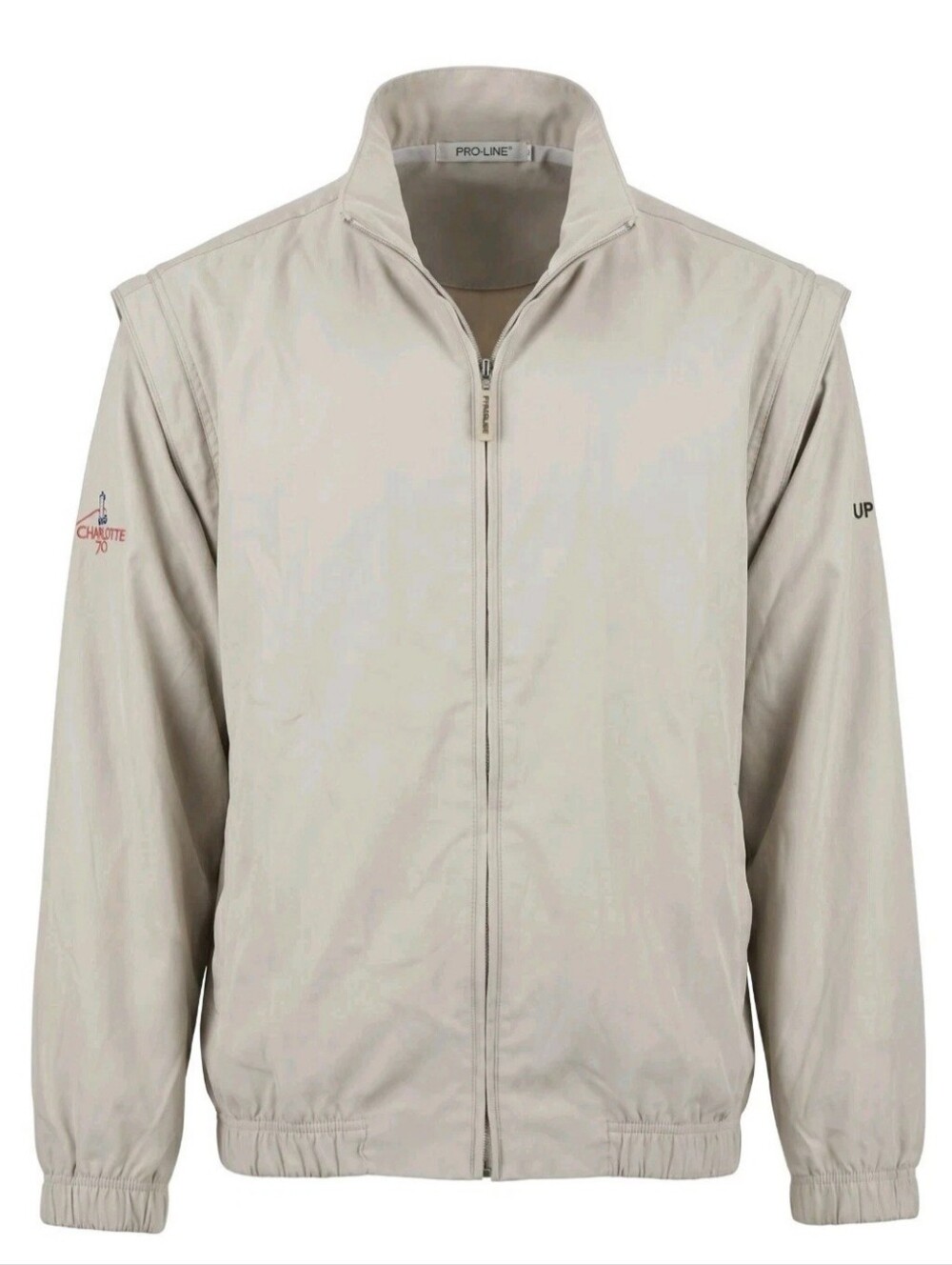 ProQuip Wind Shield Jacket Mens Large Tan Golf Vest Full Zip Champions Tour